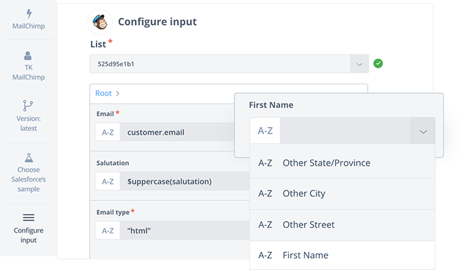 Workflow designer for data integration on elastic.io Enterprise Integration Platform