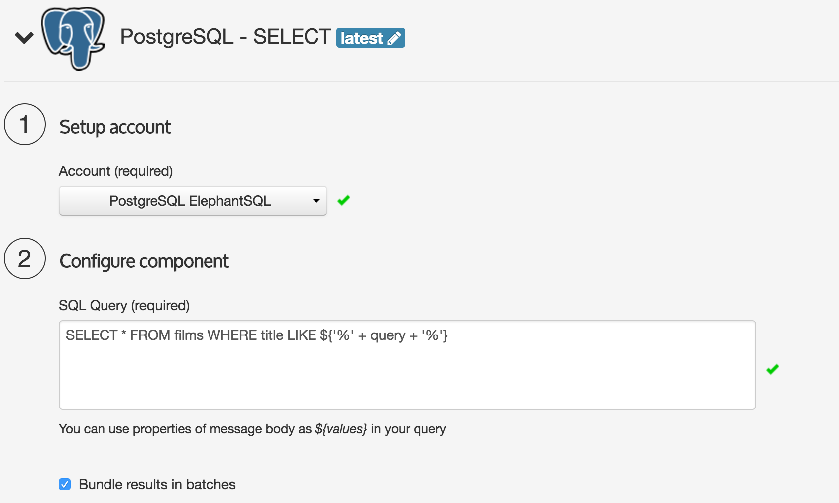 Integration Component PostgreSQL
