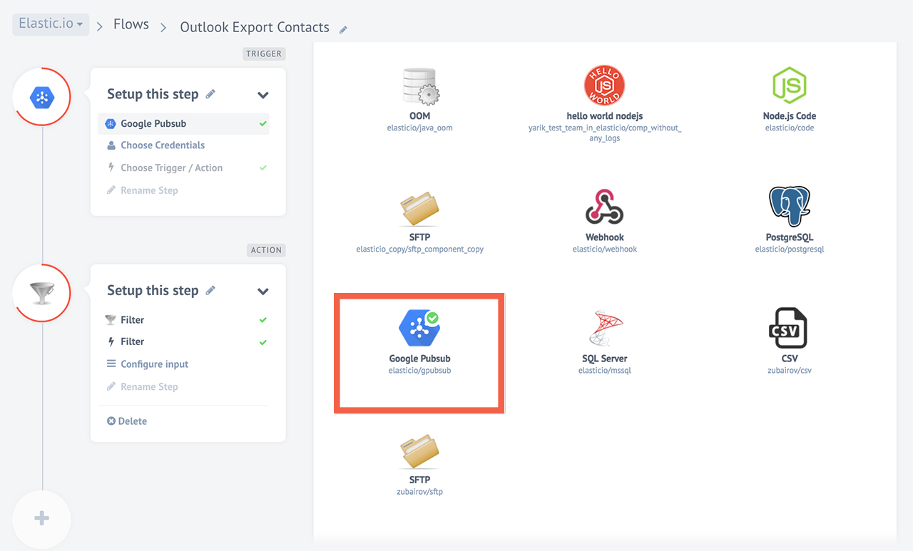 Integration Component Google PubSub