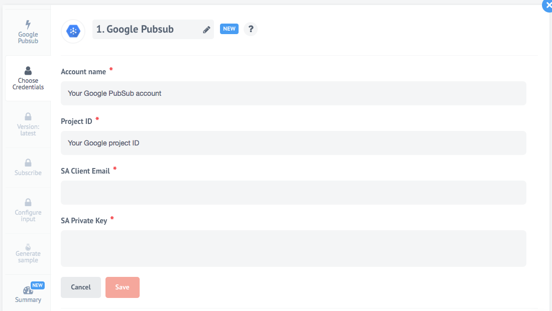 Google Pub/Sub connector for elastic.io iPaaS