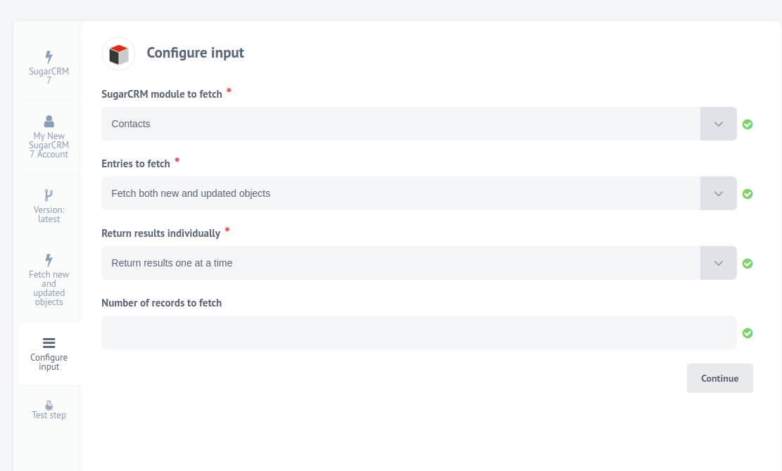 SugarCRM connector for elastic.io iPaaS