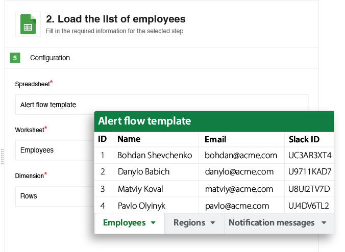 Ukraine Alarm air raid alert – Configure list of employees
